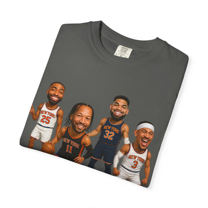 Knicks Basketball Caricatures | Players Caricature T-Shirt | Cartoon NBA Fan Tee