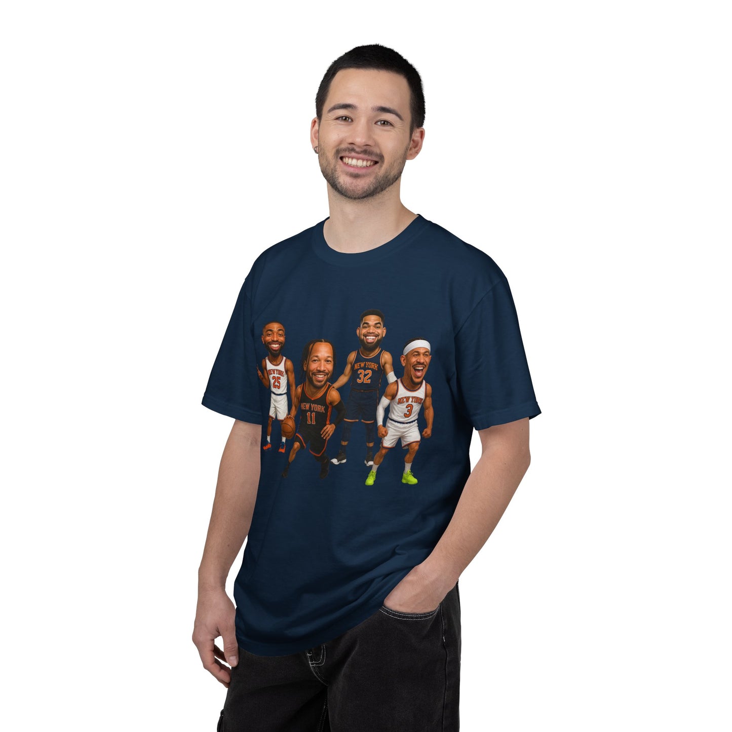 Knicks Basketball Caricatures | Players Caricature T-Shirt | Cartoon NBA Fan Tee