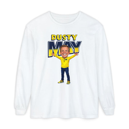 Michigan Dusty May | caricature Long Sleeve T-Shirt | Coach mascot graphic