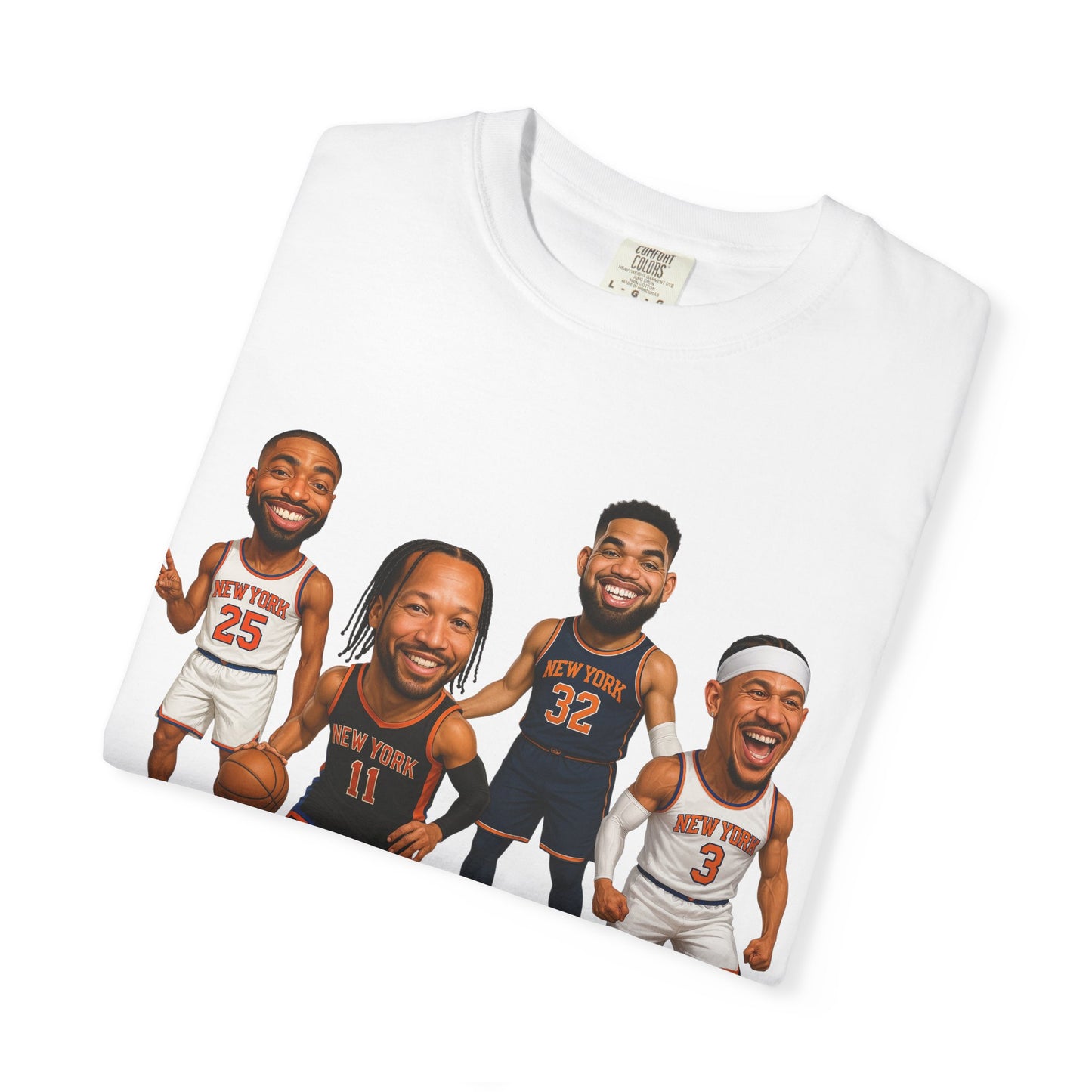 Knicks Basketball Caricatures | Players Caricature T-Shirt | Cartoon NBA Fan Tee