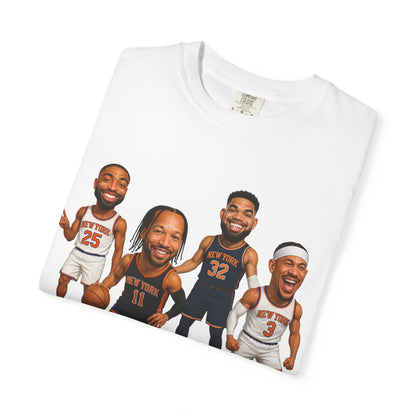 Knicks Basketball Caricatures | Players Caricature T-Shirt | Cartoon NBA Fan Tee