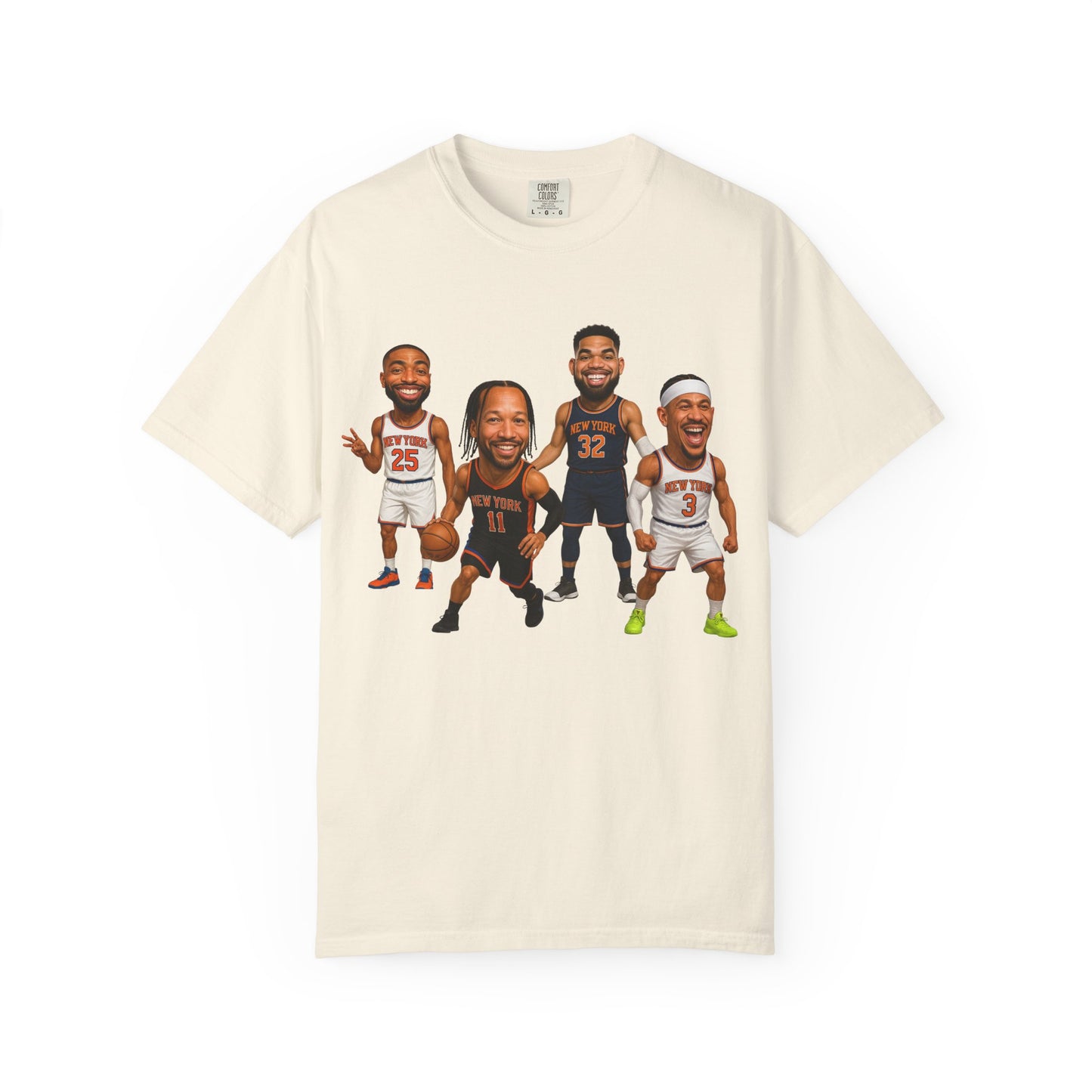 Knicks Basketball Caricatures | Players Caricature T-Shirt | Cartoon NBA Fan Tee