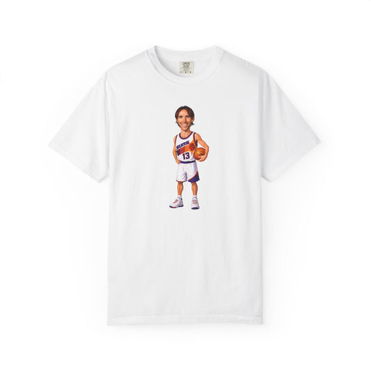 Phoenix Suns Steve Nash | Basketball Player T-Shirt | Number 13 Jersey, Hoop Illustration