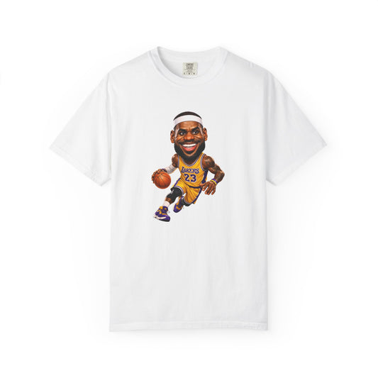LA Lakers JAMES | Basketball Player T-shirt | Dribbling Hoops Illustration