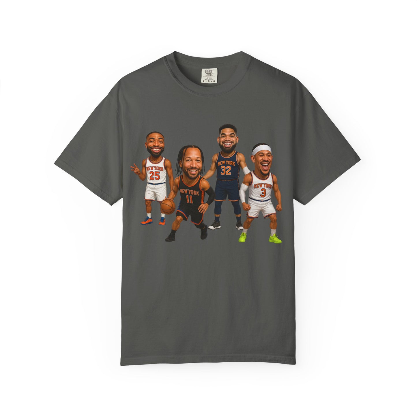 Knicks Basketball Caricatures | Players Caricature T-Shirt | Cartoon NBA Fan Tee