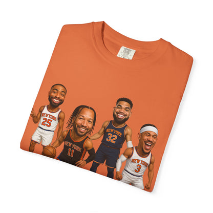 Knicks Basketball Caricatures | Players Caricature T-Shirt | Cartoon NBA Fan Tee
