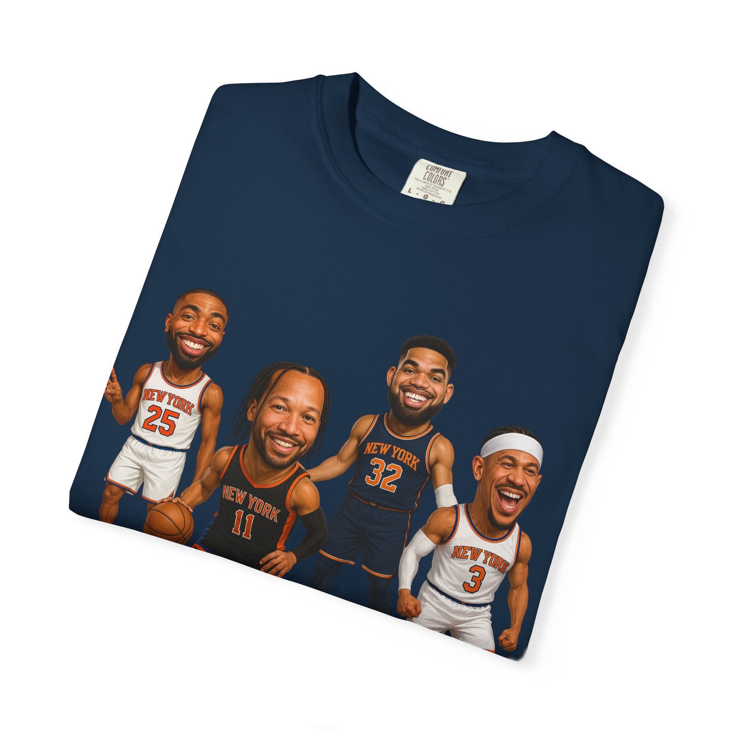 Knicks Basketball Caricatures | Players Caricature T-Shirt | Cartoon NBA Fan Tee
