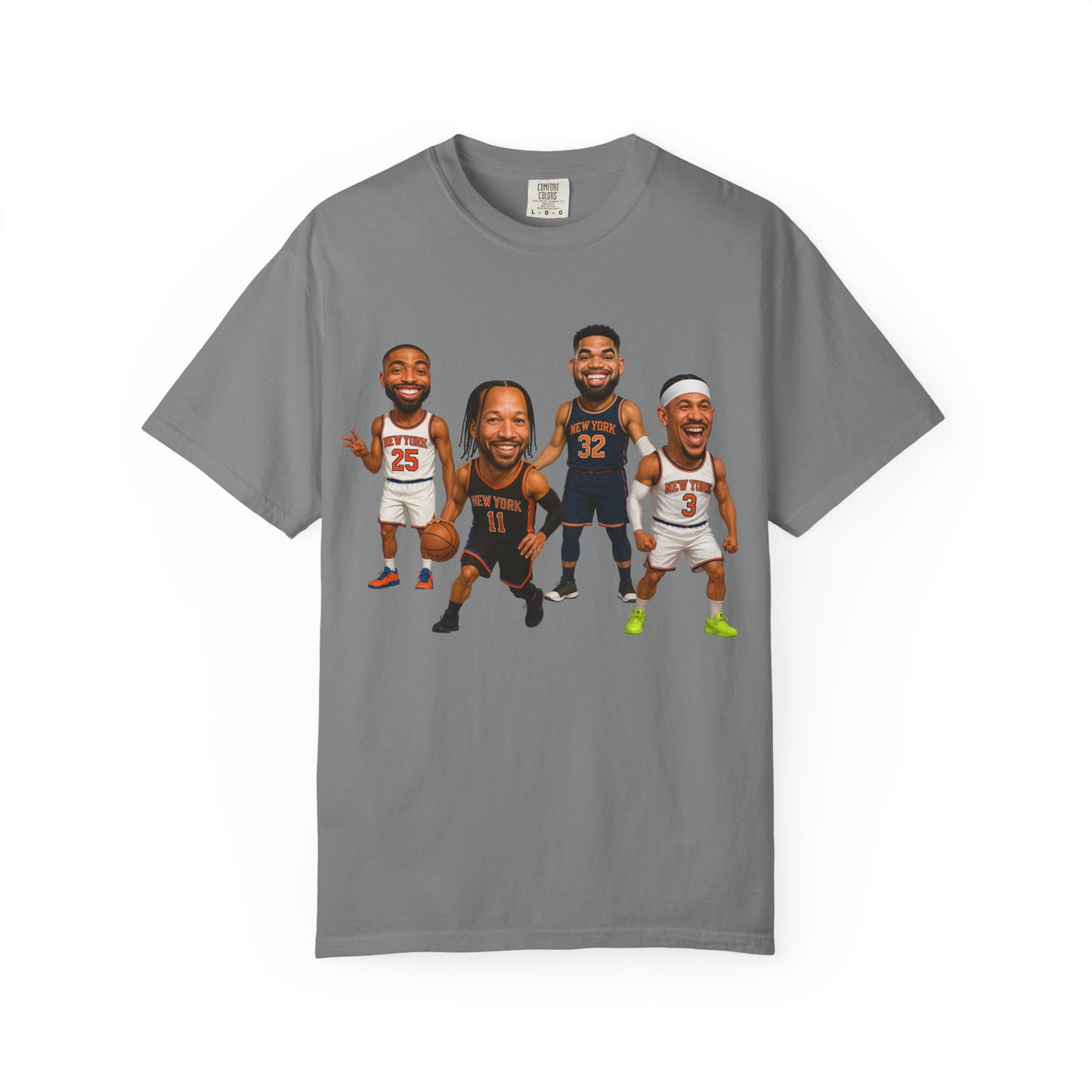 Knicks Basketball Caricatures | Players Caricature T-Shirt | Cartoon NBA Fan Tee