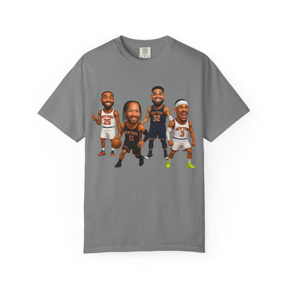 Knicks Basketball Caricatures | Players Caricature T-Shirt | Cartoon NBA Fan Tee