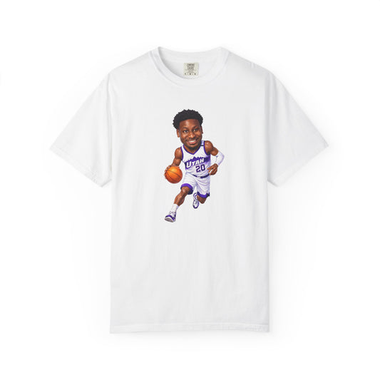 Utah Jazz JAREN JACKSON | Basketball Player Caricature T-Shirt | Dribbling Hoop Illustration