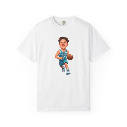 Charlotte Hornets KNUEPPEL |  Basketball Player T-Shirt | Cartoon Dribbling Boy Illustration