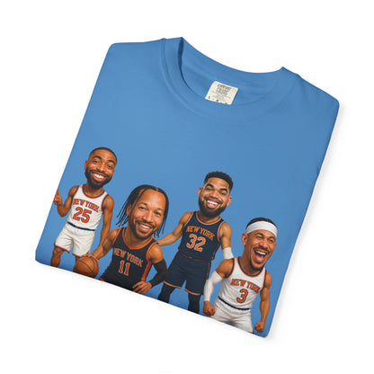 Knicks Basketball Caricatures | Players Caricature T-Shirt | Cartoon NBA Fan Tee