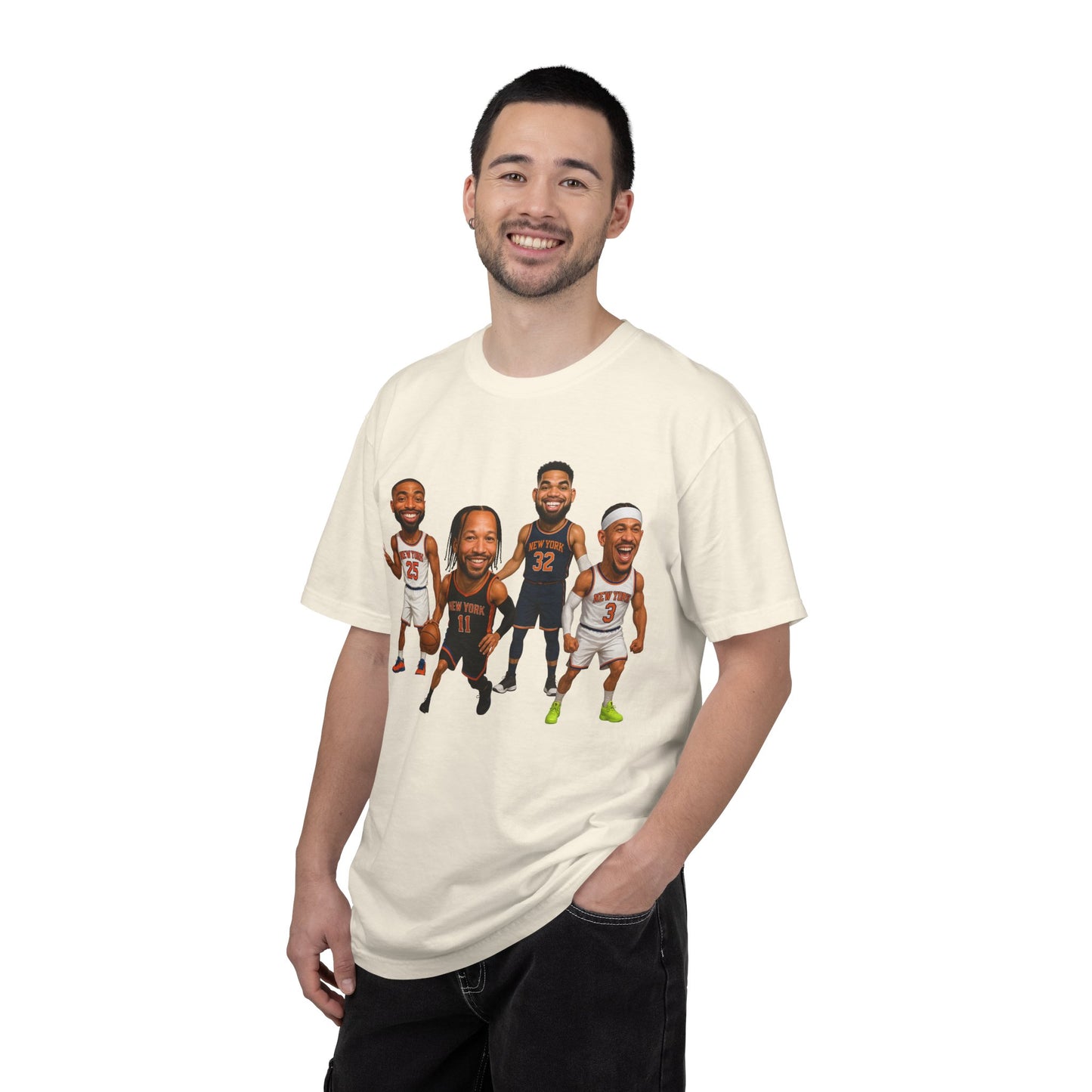 Knicks Basketball Caricatures | Players Caricature T-Shirt | Cartoon NBA Fan Tee