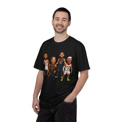 Knicks Basketball Caricatures | Players Caricature T-Shirt | Cartoon NBA Fan Tee
