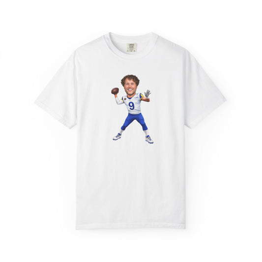 Matthew Stafford Los Angeles Rams Caricature Football Player T-shirt | Team Jersey Cartoon, Number 9