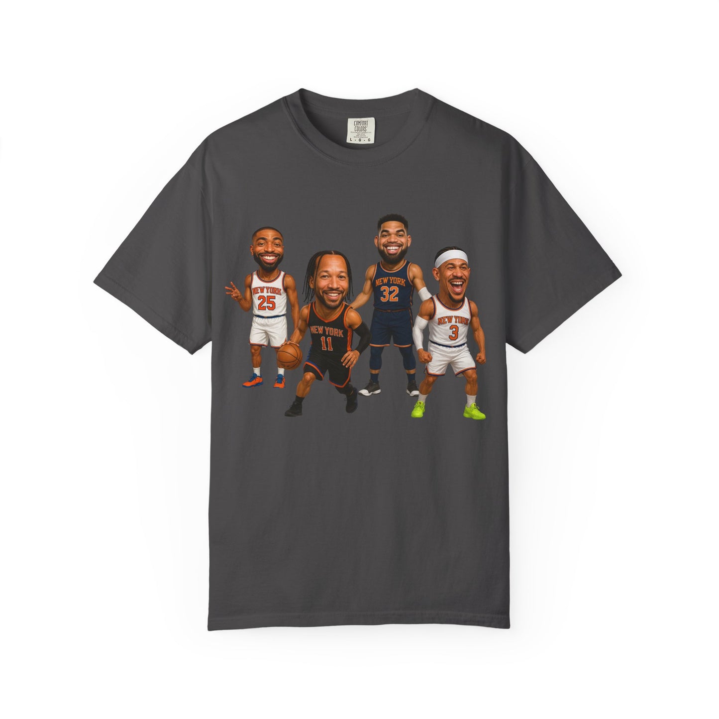 Knicks Basketball Caricatures | Players Caricature T-Shirt | Cartoon NBA Fan Tee