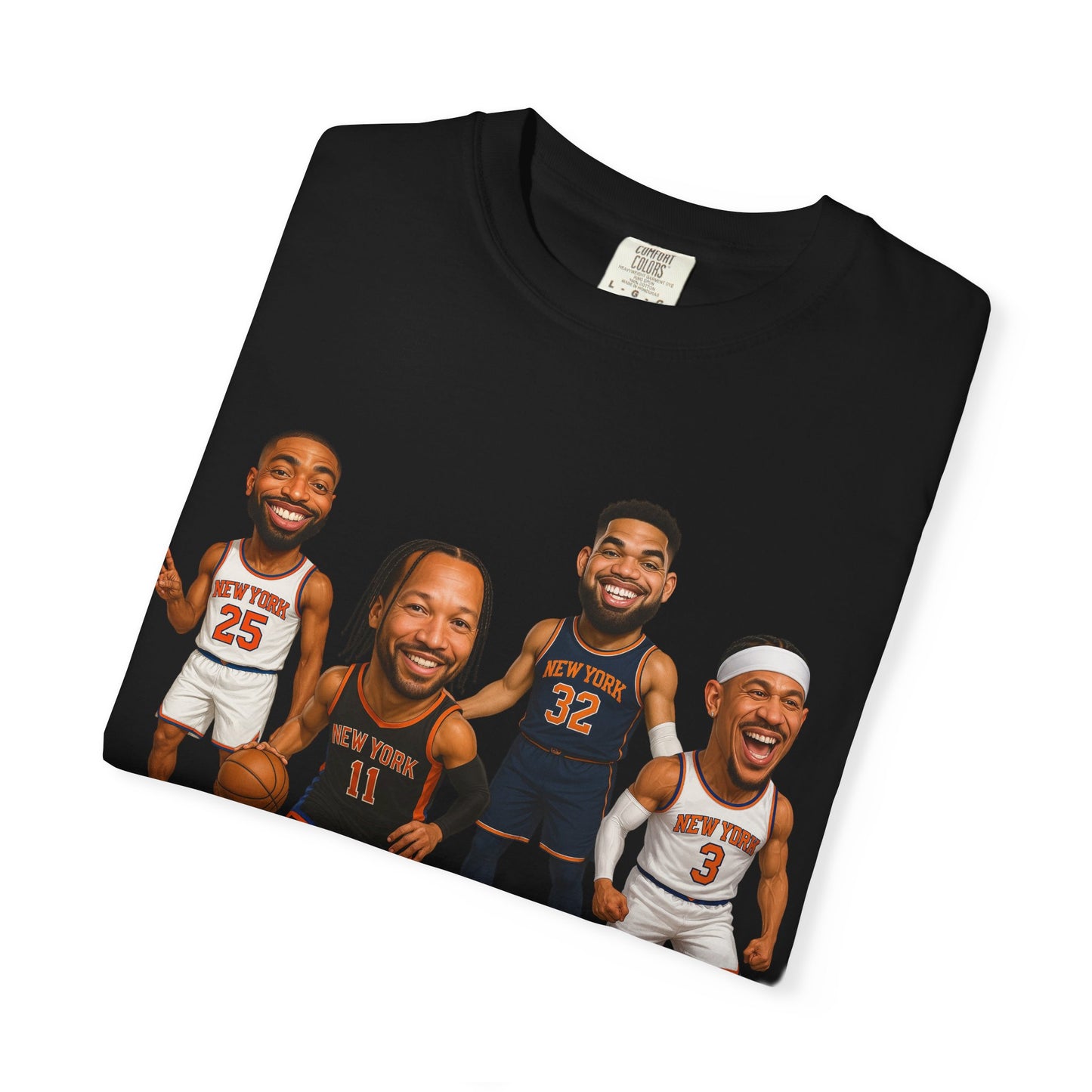 Knicks Basketball Caricatures | Players Caricature T-Shirt | Cartoon NBA Fan Tee