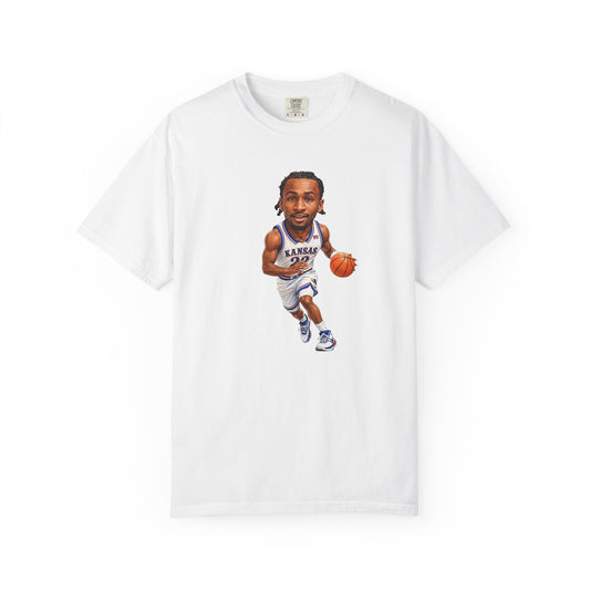 Kansas March Madness Caricature T-Shirt | Dribbling Cartoon Athlete Tee