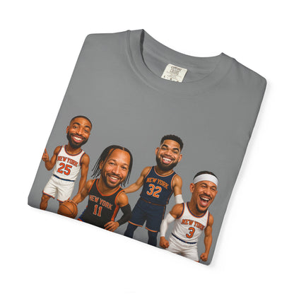 Knicks Basketball Caricatures | Players Caricature T-Shirt | Cartoon NBA Fan Tee