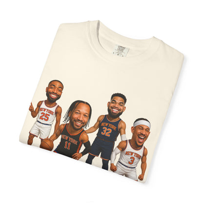 Knicks Basketball Caricatures | Players Caricature T-Shirt | Cartoon NBA Fan Tee