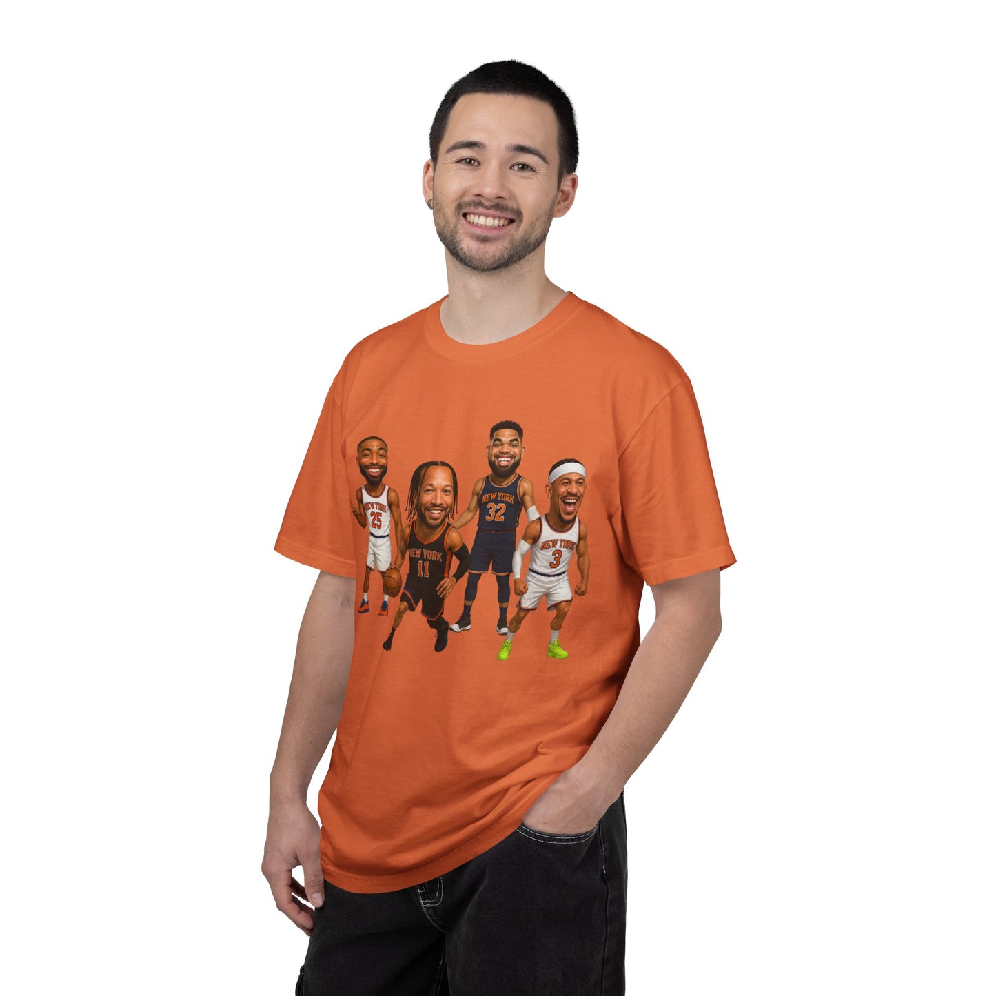 Knicks Basketball Caricatures | Players Caricature T-Shirt | Cartoon NBA Fan Tee