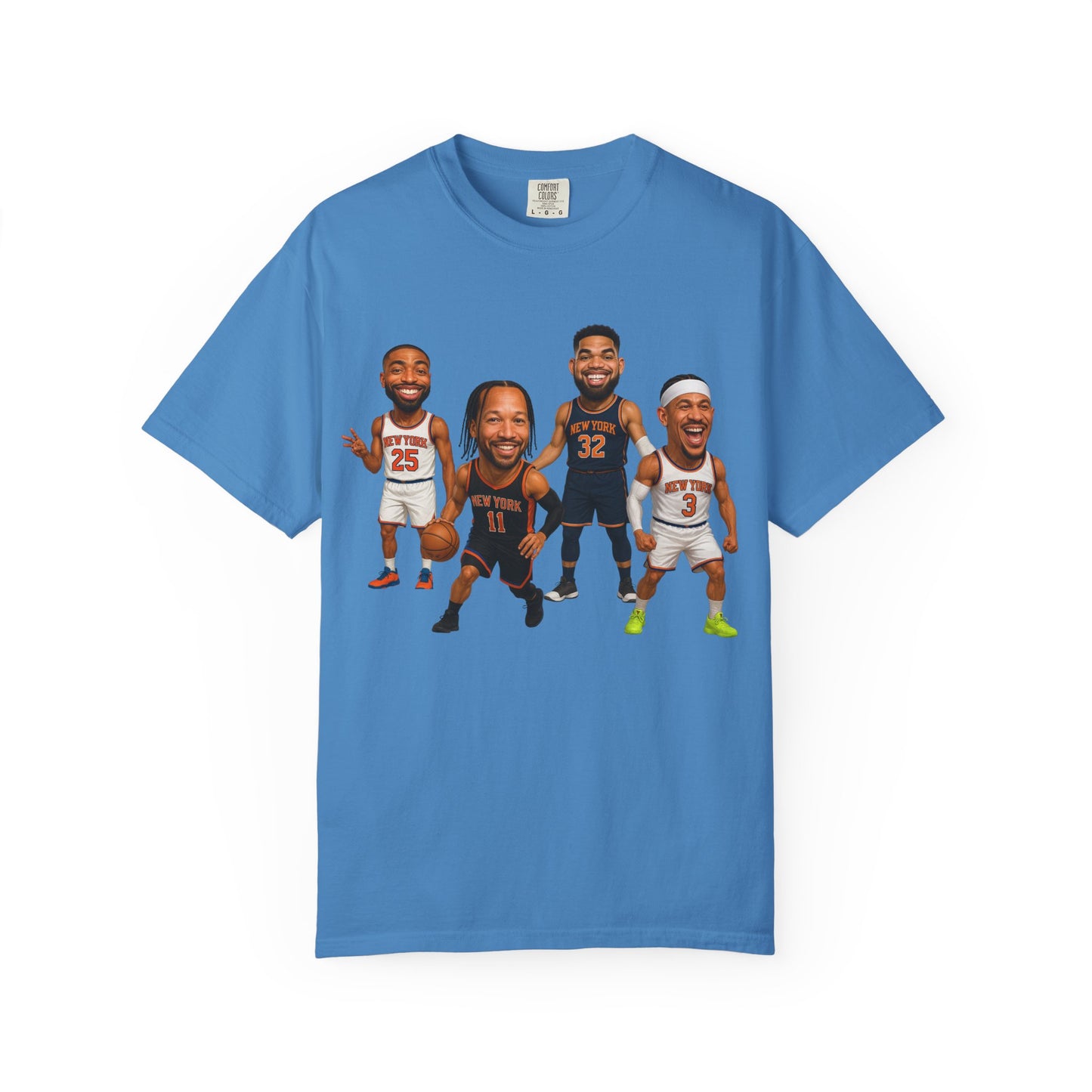 Knicks Basketball Caricatures | Players Caricature T-Shirt | Cartoon NBA Fan Tee