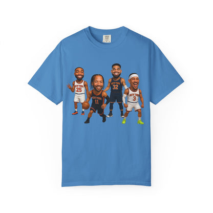 Knicks Basketball Caricatures | Players Caricature T-Shirt | Cartoon NBA Fan Tee