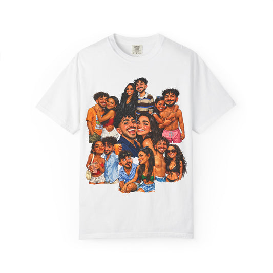 Family Portrait Collage T-shirt | Colorful Group Illustration