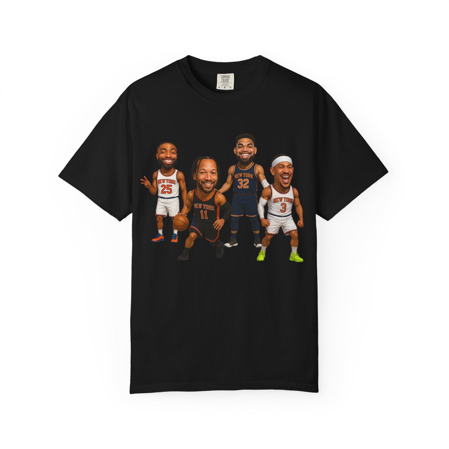 Knicks Basketball Caricatures | Players Caricature T-Shirt | Cartoon NBA Fan Tee