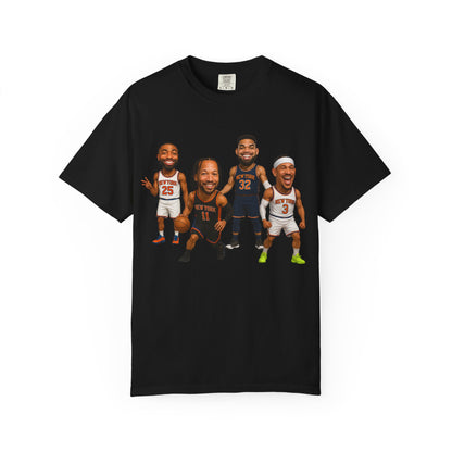 Knicks Basketball Caricatures | Players Caricature T-Shirt | Cartoon NBA Fan Tee